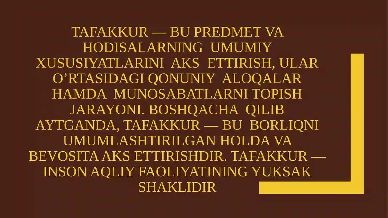 Tafakkur va nutq jarayoni. Tafakkur vanutqning kasalliklardao`zgarishi 3