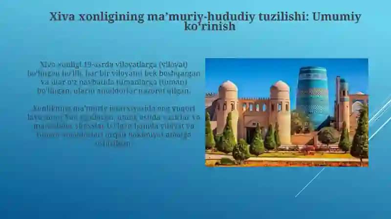 Xiva xonligining ma'muriy hududiy bo'linishi 3