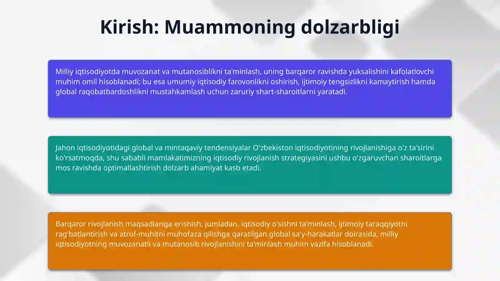 Milliy iqtisodiyotning muvozanatli va mutanosibli rivojlanishi 3