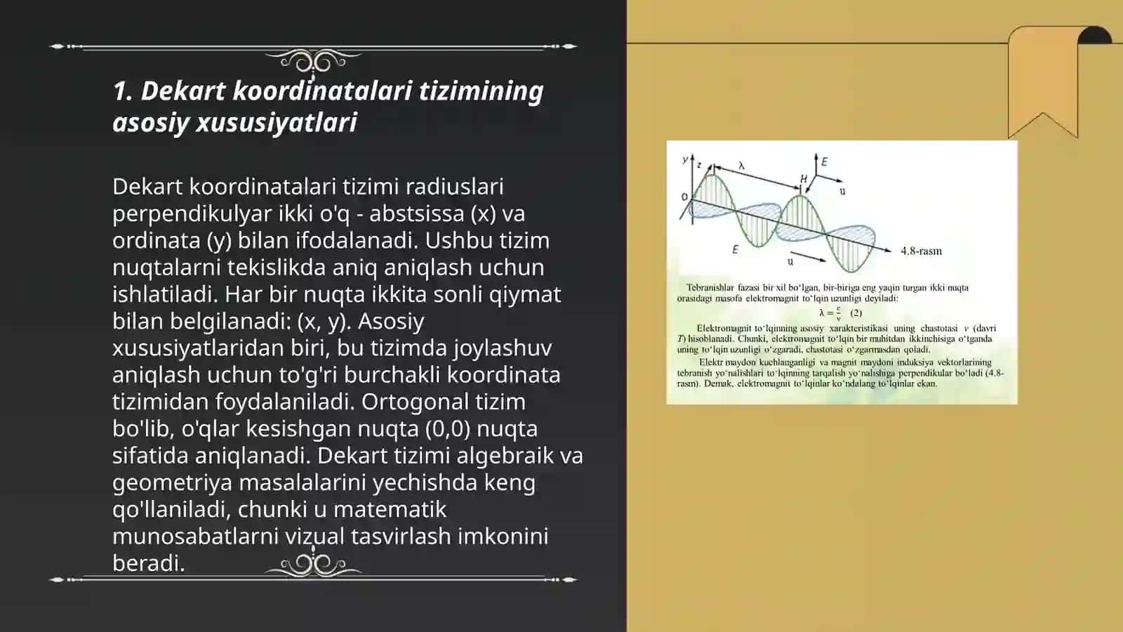 Dekart va qutb koordinatalari orasidagi bog'lanish 3