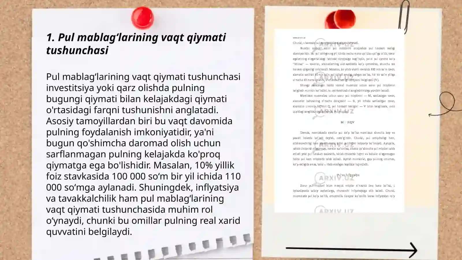 Pul mablagʻlarining vaqt boʻyicha qiymat konsepsiyasi 3