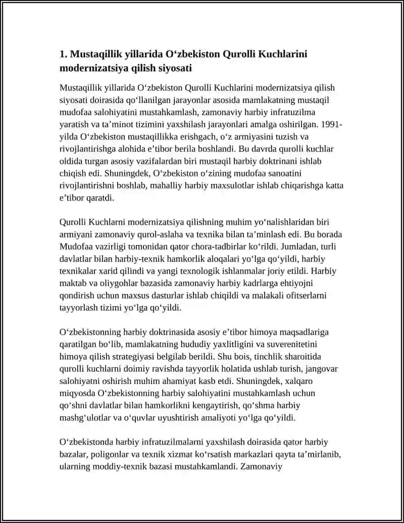 MUSTAQILLIK YILLARIDA KUROLLI KUCHLAR, ICHKI ISHLAR VA DAVLAT HAVFSIZLIK TIZIMIDAGI ISLOHOTLAR 3