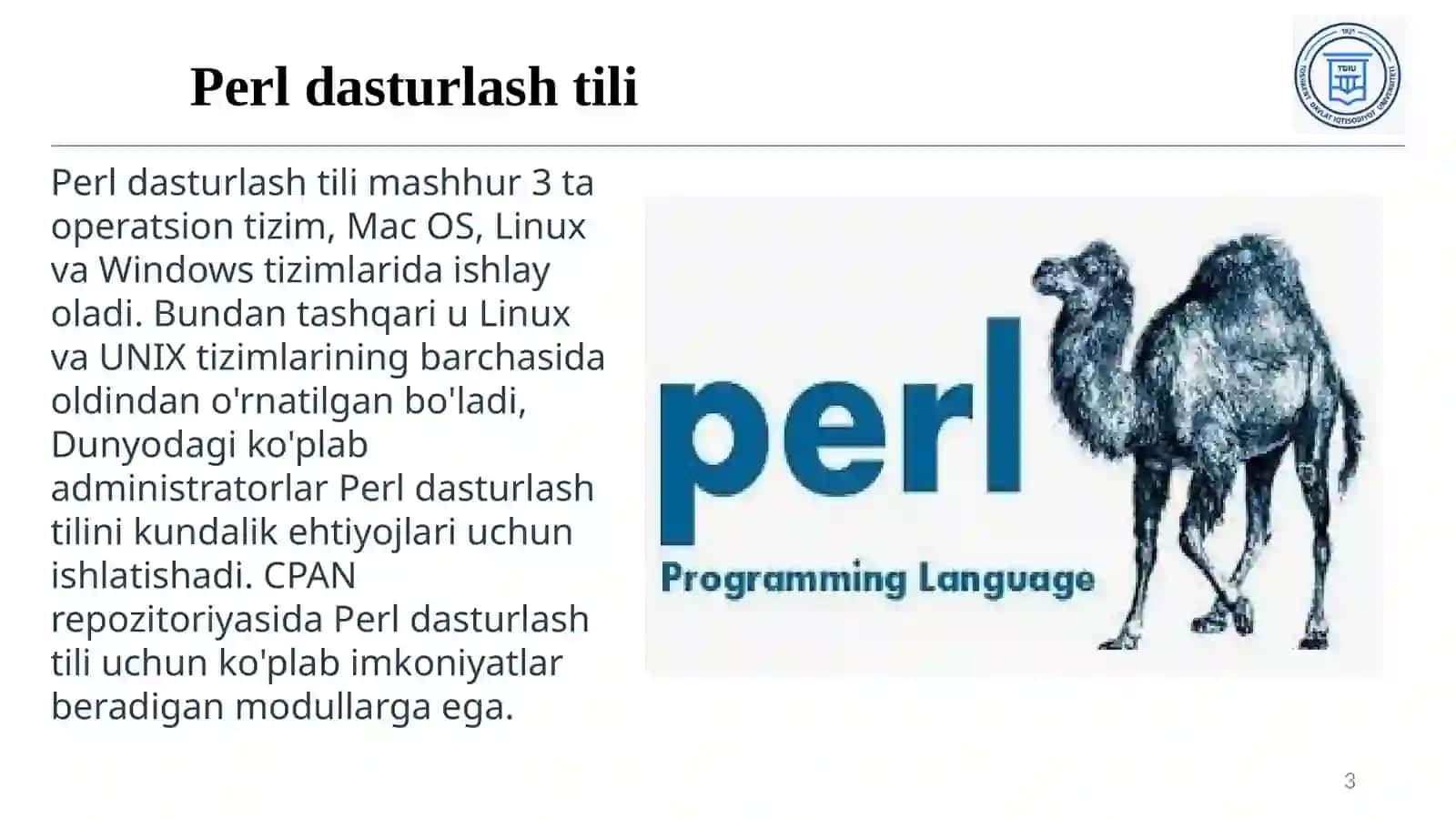 Perl dasturlash tili 3