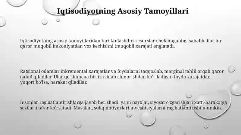 Iqtisodiyotning Asosiy Tamoyillari va Tizimlari 3