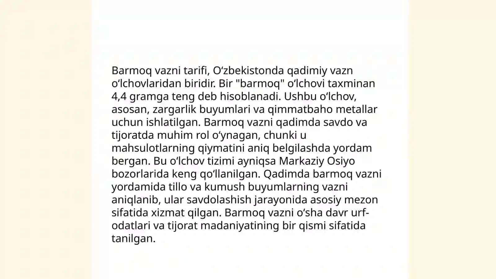 Barmoq vazni tarifi 3