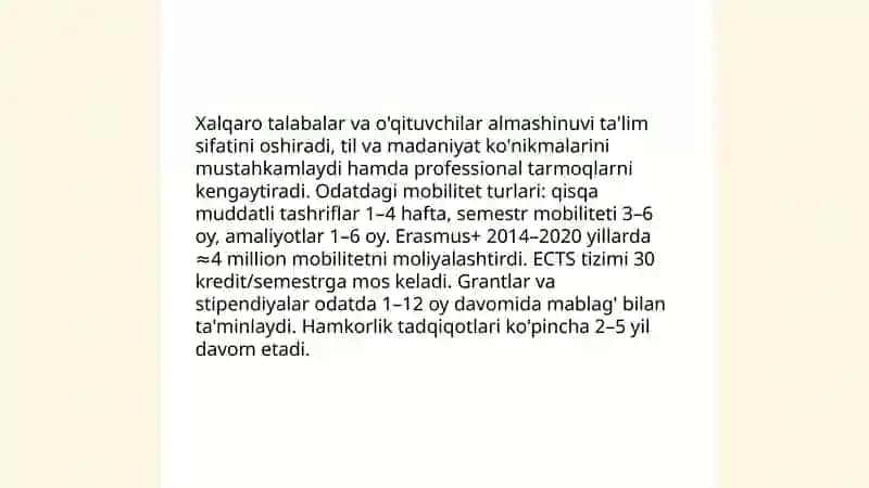 Xalqaro talabalar va o'qituvchilar almashinuvi 3