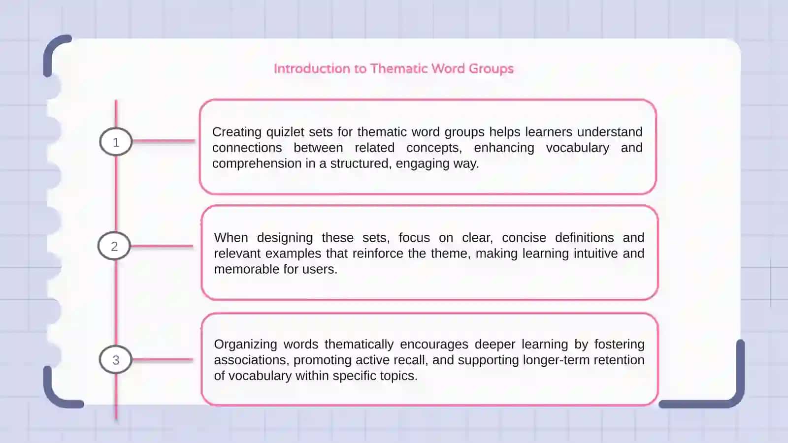 Designing quizlet sets for thematic Word groups 3