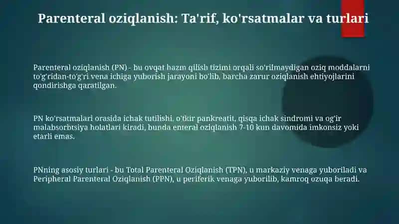 Parenteral ozuqlantirish 3