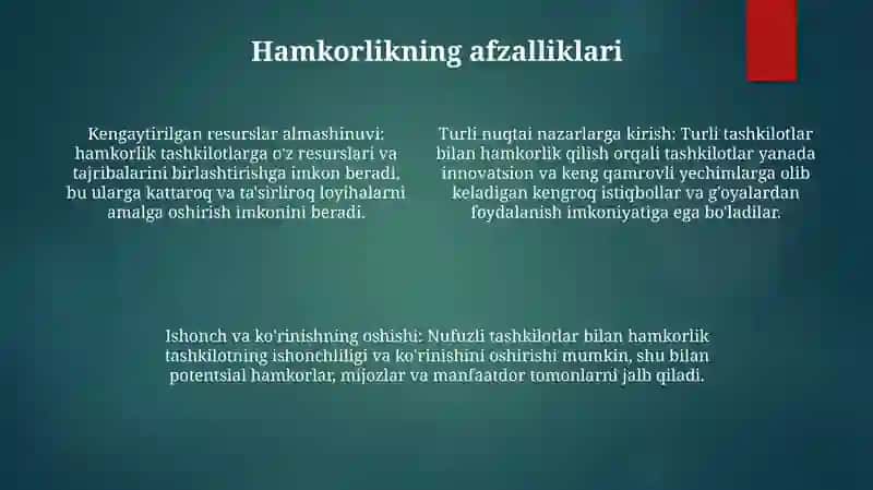 Mahalliy Va Xorijiy Tashkilotlar Bilan Hamkorlik Ishlari Samaradorligini Oshirish 3
