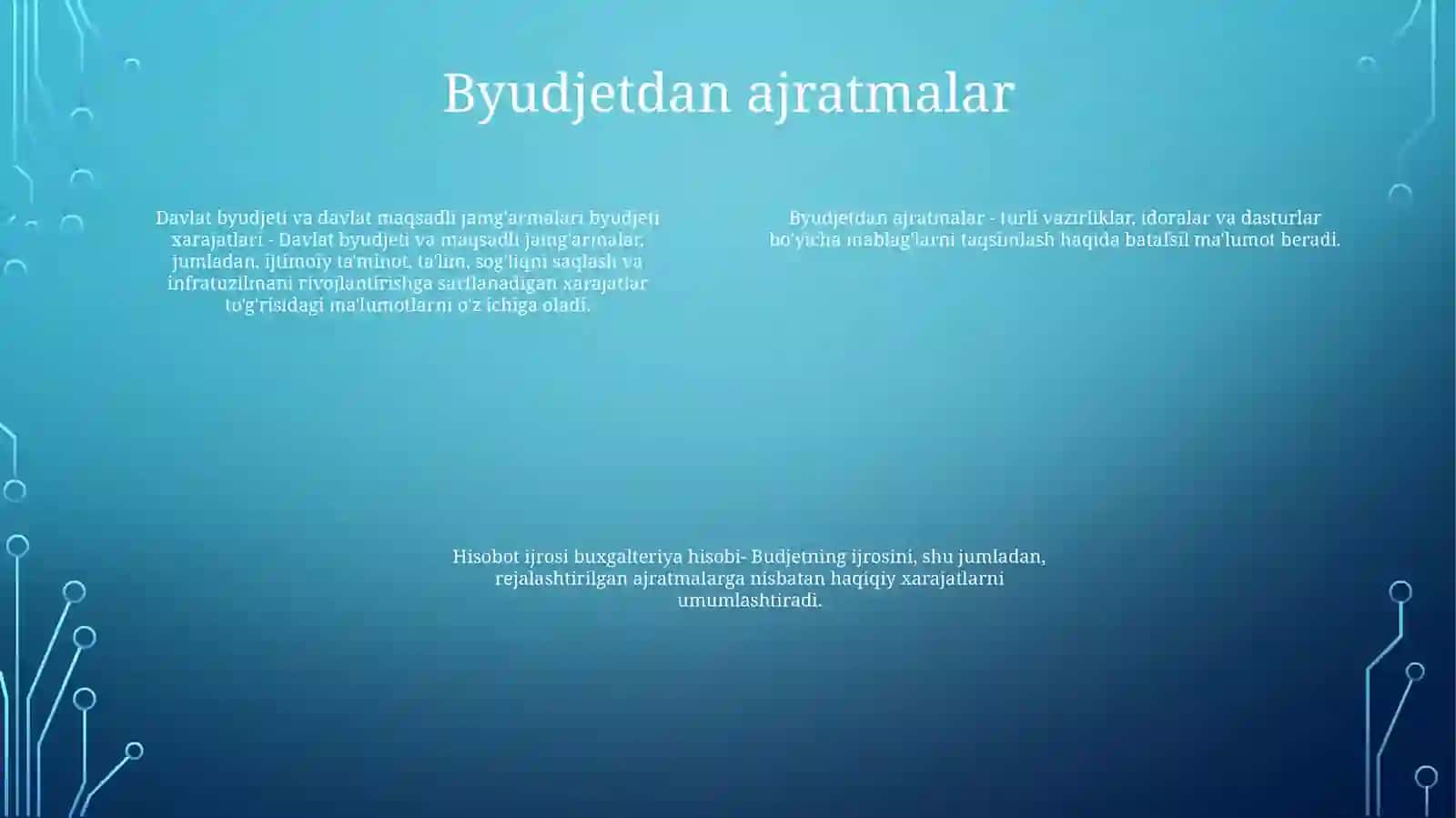 Davlat Byudjeti Va Davlat Maqsadli Jamg’Armalari Byudjetlari HarajatlariIjrosiHisobi 3