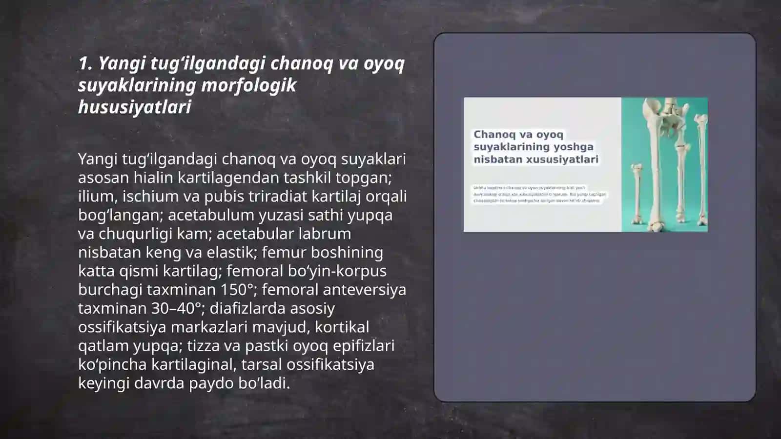 Chanoq va oyoq suyaklarining yoshga nisbatan hususiyatlari 3