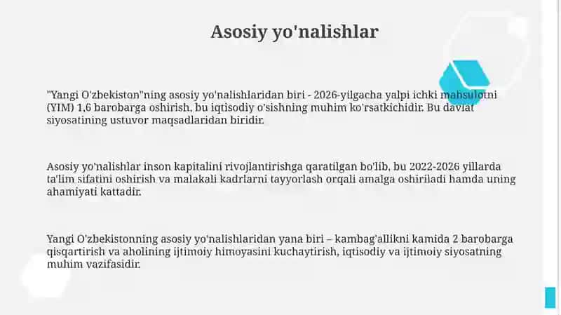 Yangi Oʻzbekistonning 2022-2026 yillarga moʻljallangan taraqqiyot strategiyasi 3