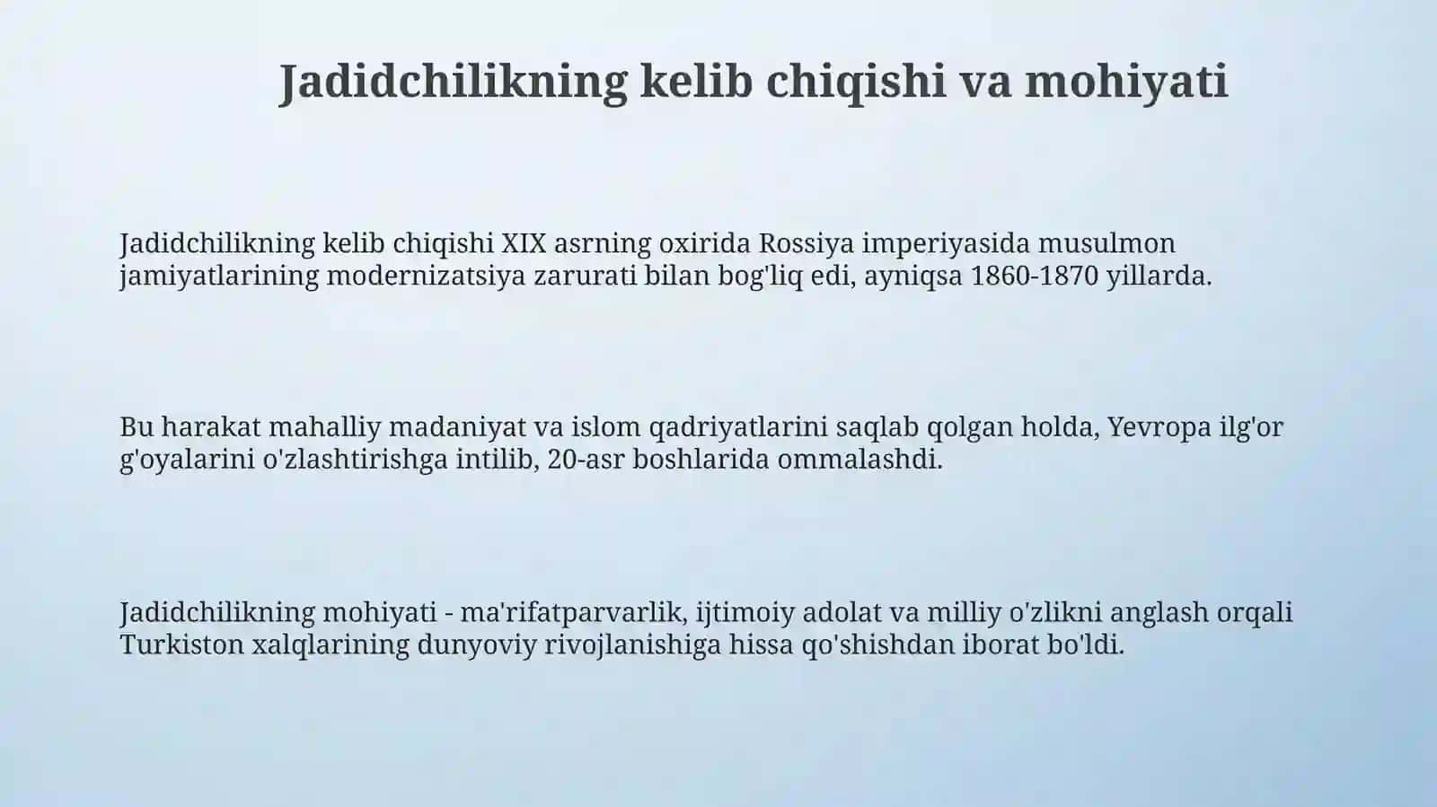 Jadidchilik: Ta'rifi, Asosiy G'oyalari va Tamoyillari 3