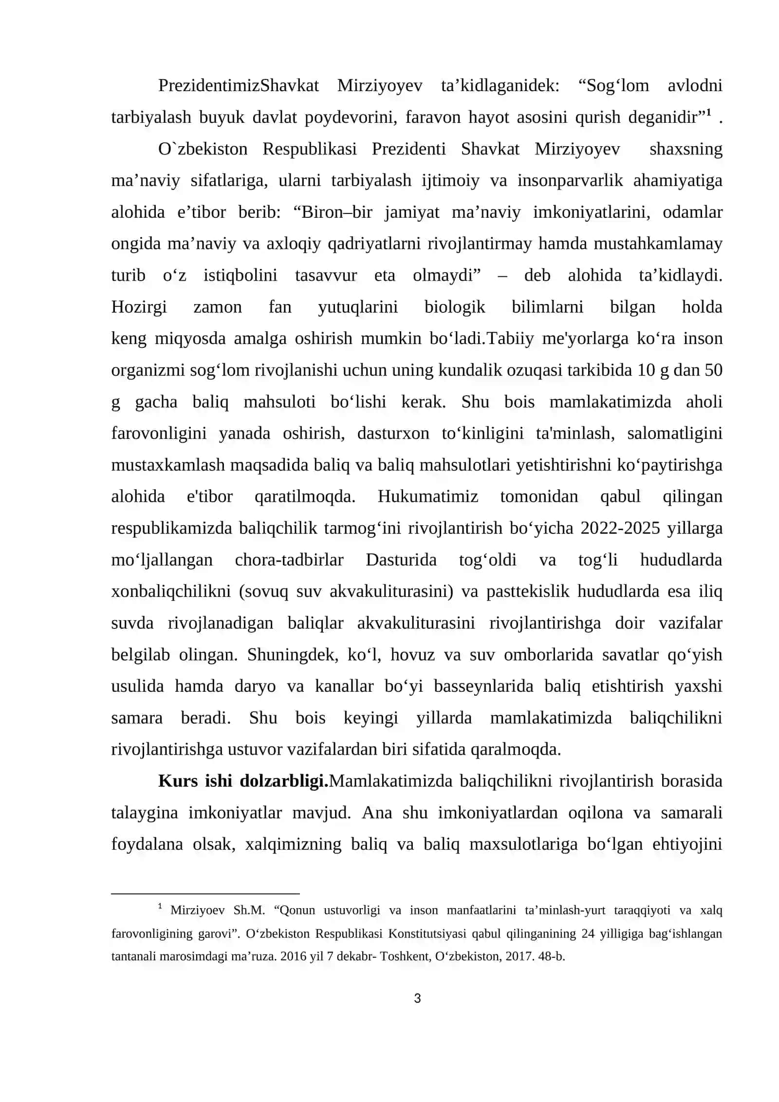 BIOLOGIYA TURLARI BO’YICHA YO’NALISHI ZOOLOGIYA 3