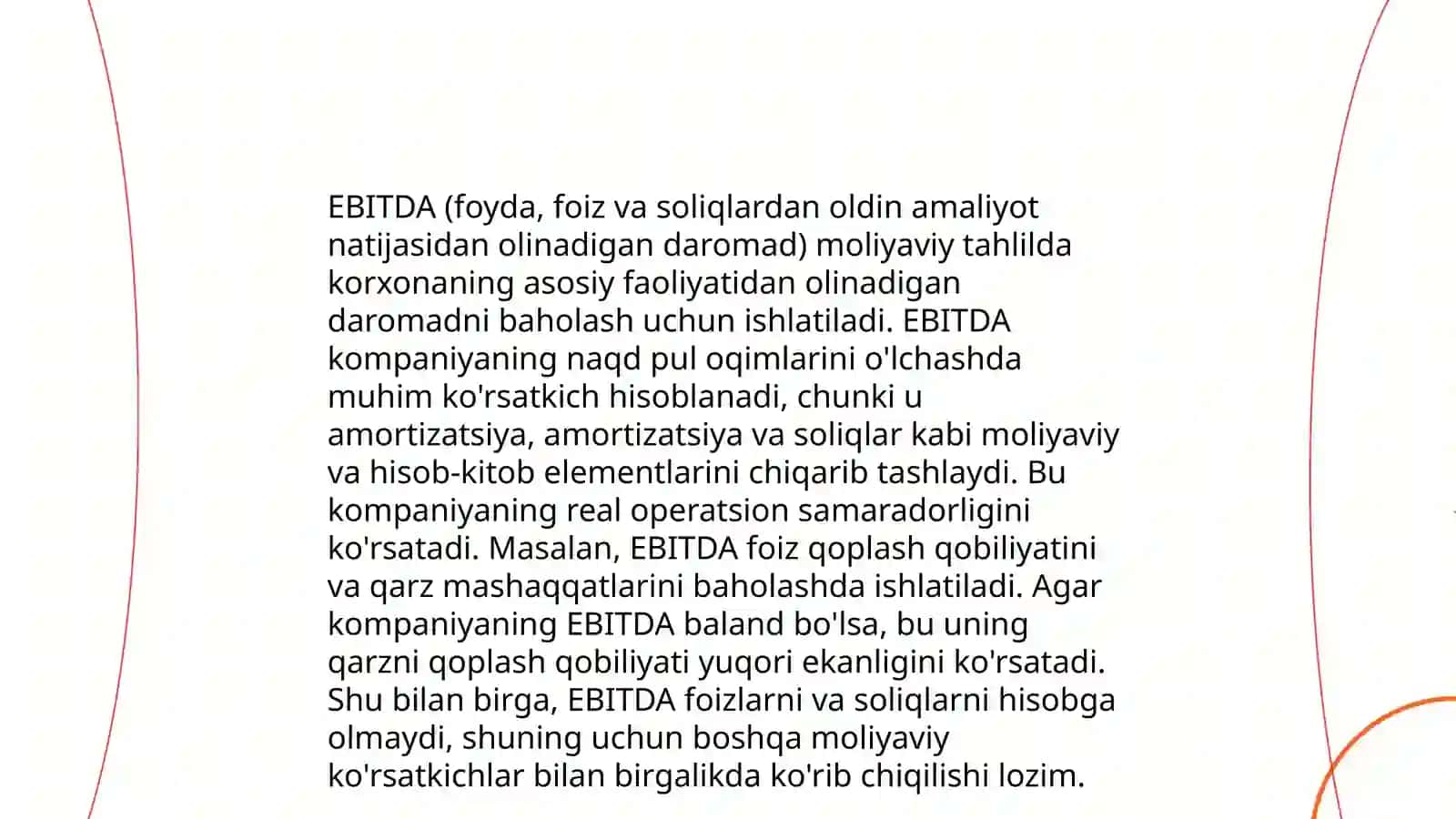 EBITDA, EBIT va NOPAT kòrsatgichlarini tahlil qilish 3
