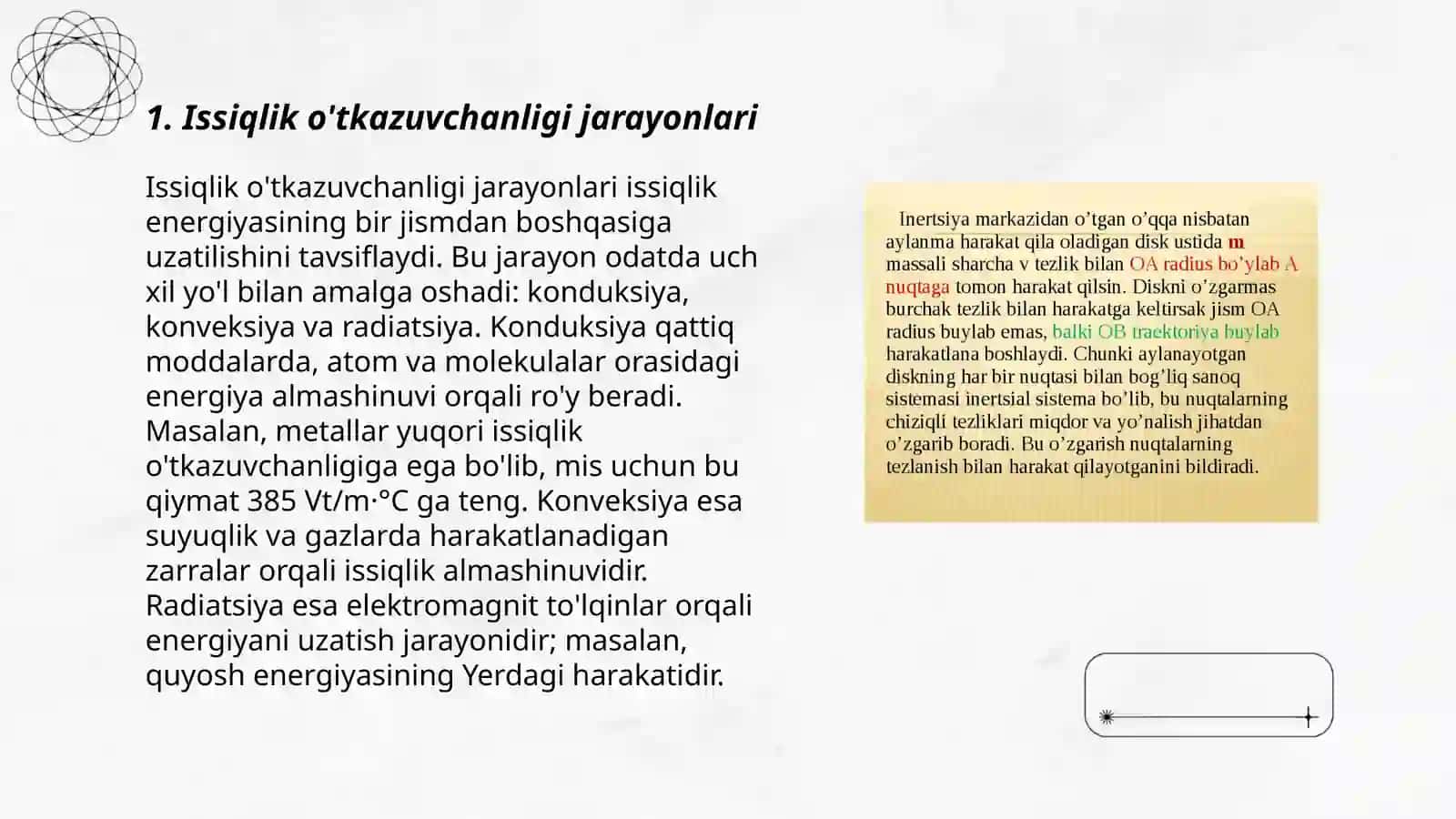 Issiqlik o'tkazuvchanligi jarayonlari 3