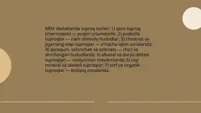 MDX davlatlarini Tuproqlari 3