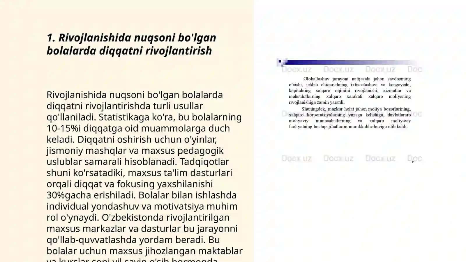 Rivojlanishida nuqsoni bo'lgan bolalarda bilish jarayonlarining rivojlanishi Otajonova Sitora 3