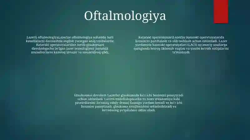 Lazerning Tibbiyotda Qo'Llanilishi 3