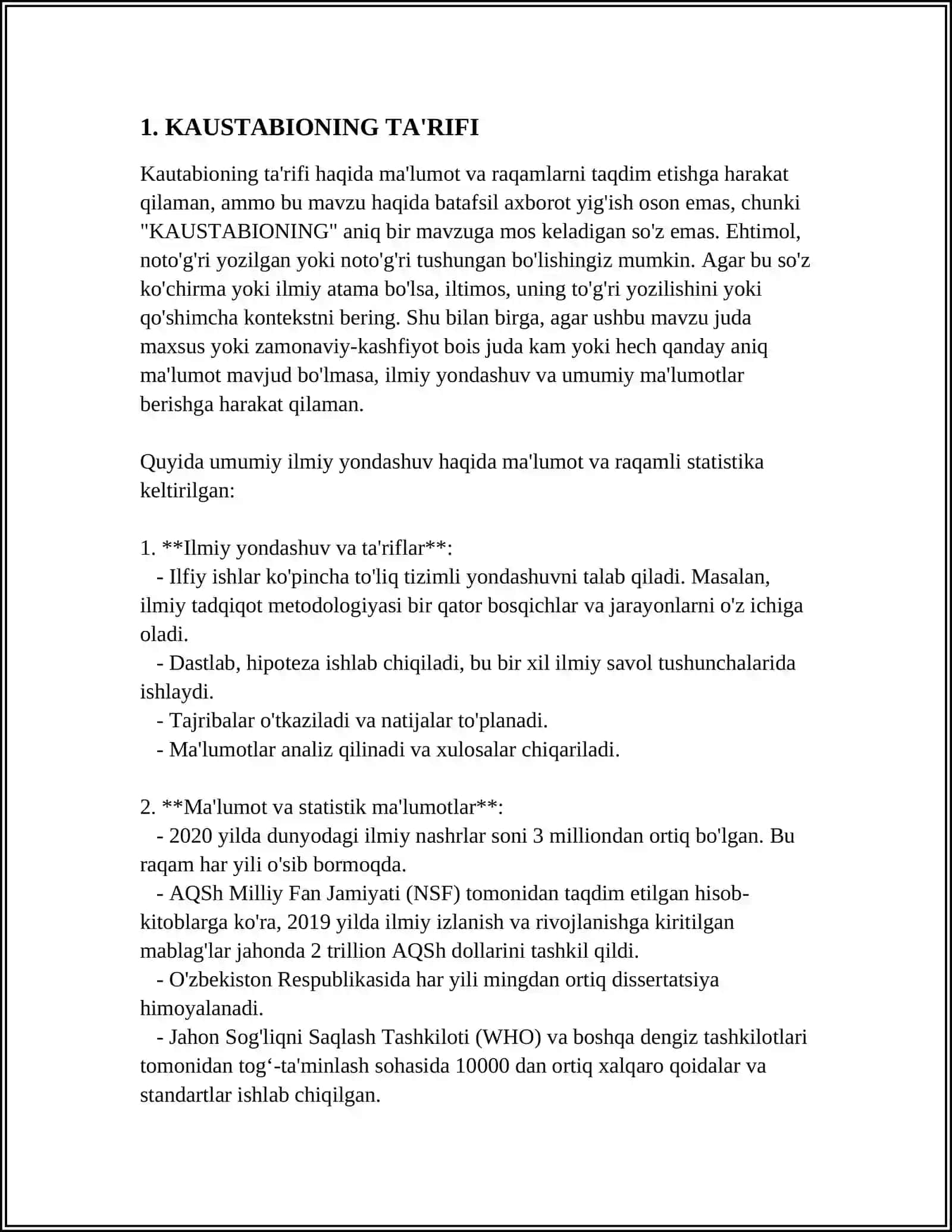 KAUSTABIOLITLAR VA TURLARI 3