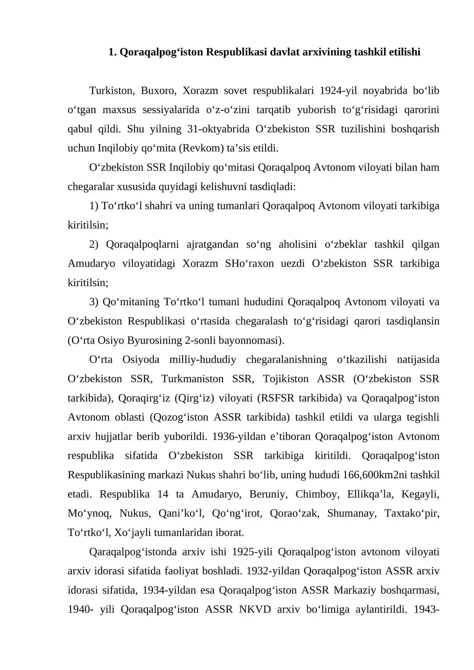 Qoraqolpogʻiston Respublikasi Markaziy davlat arxivi va filiallari 3
