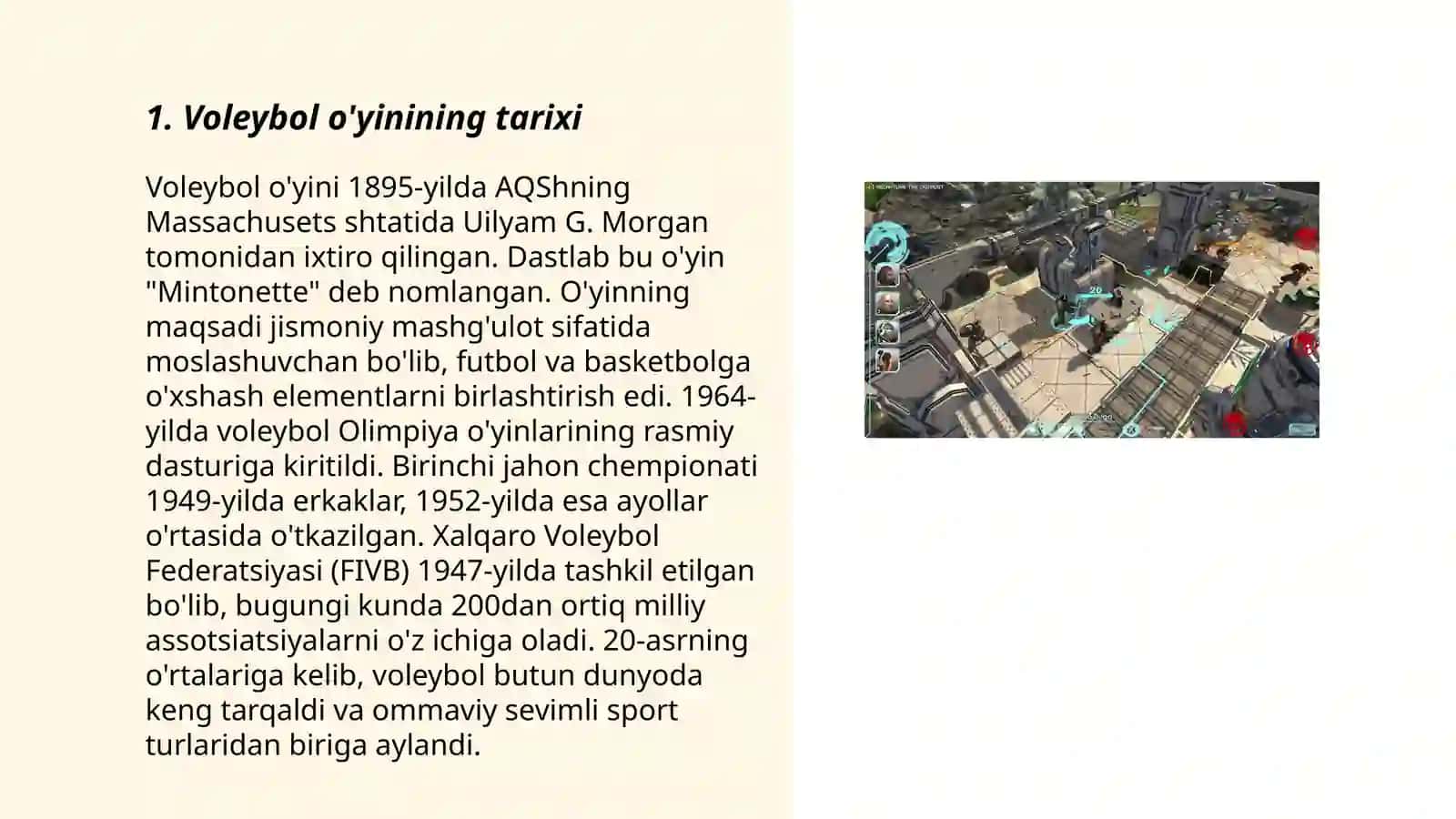 Voleybol o'yinining tarixi, qoidalari,texnikasi va taktikasining tasnifi 3
