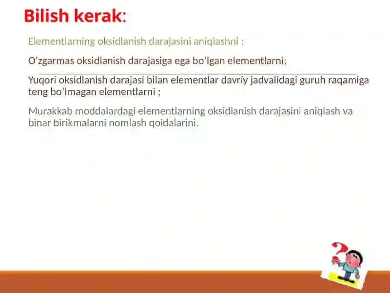 Elementlarning oksidlanish darajasi 3