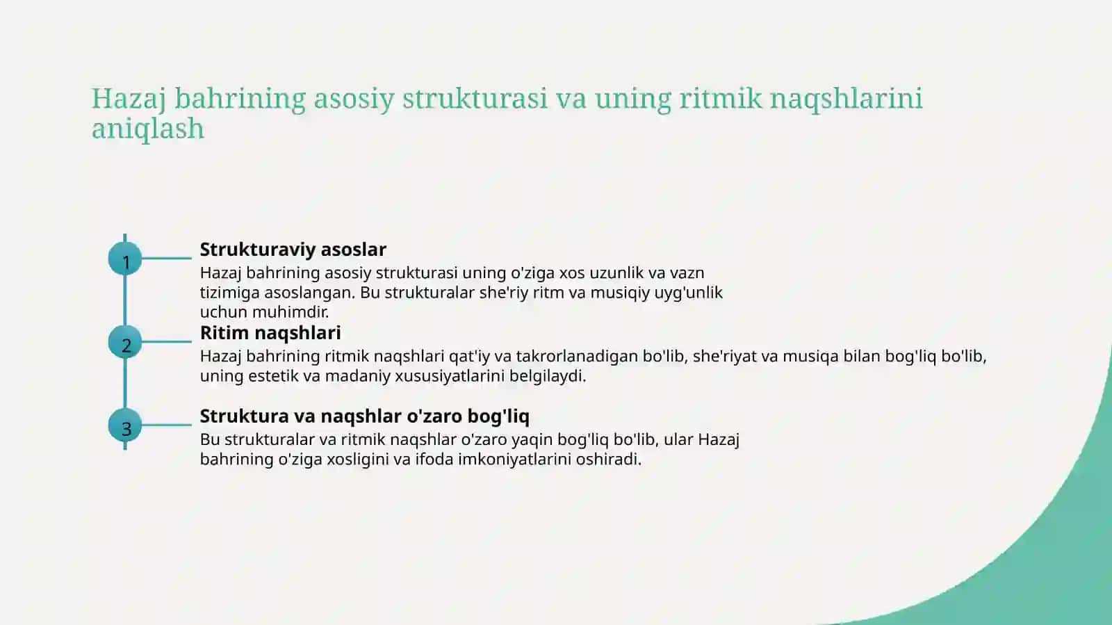 Hazaj bahrning musamman vaznlari tahlili 3