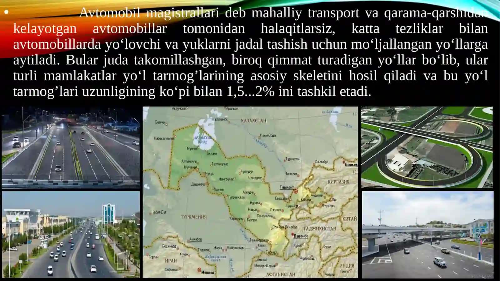 ZAMONAVIY AVTOMAGISTRALLARNI O‘RGANISH - O‘ZBEK MILLIY AVTOMAGISTRALLARI 3