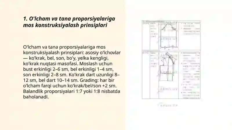 Turli bichimdagi ayollar ko’ylagini konstruksiyalash xususiyatlari 3