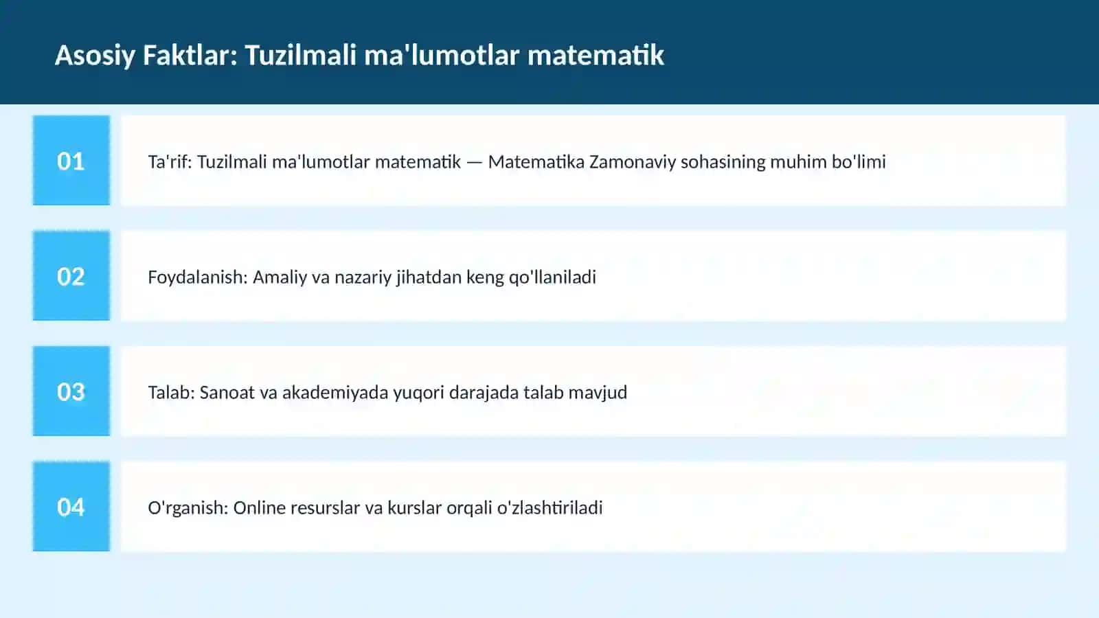Tuzilmali ma'lumotlar matematik 3