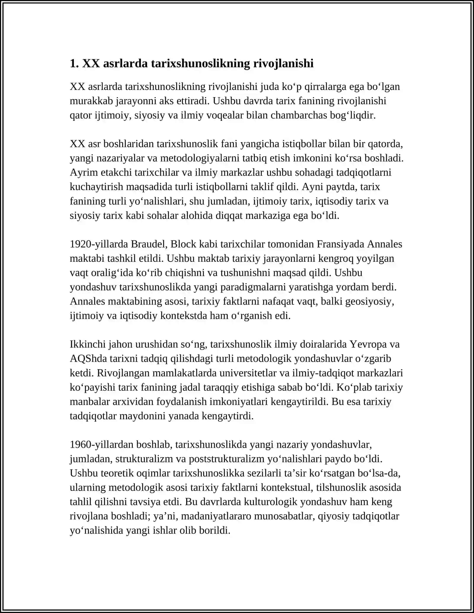 XX ASRLARDA XORIJIY DAVLATLAR TARIXI TARIXSHUNOSLIGI 3