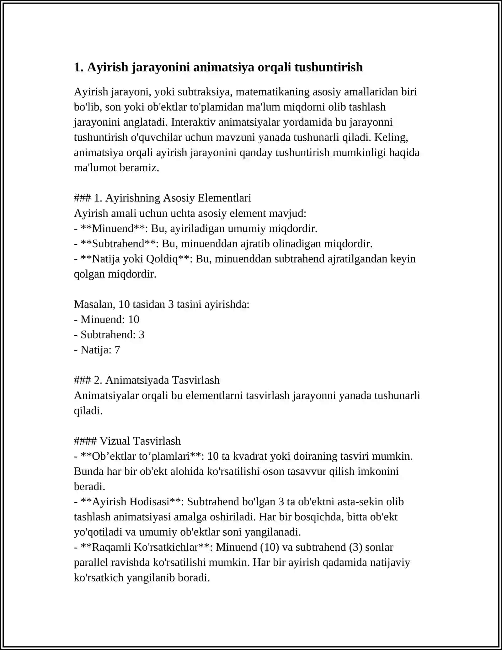 BIOLOGIYA DARSLARIDA "ODAM VA HAYVONLARNING AYIRISHI"MAVZUSINI O'QITISHDA IT TEXNOLOGIYASIDAN FOYDALANIB DARS TASHKIL QILISH 3
