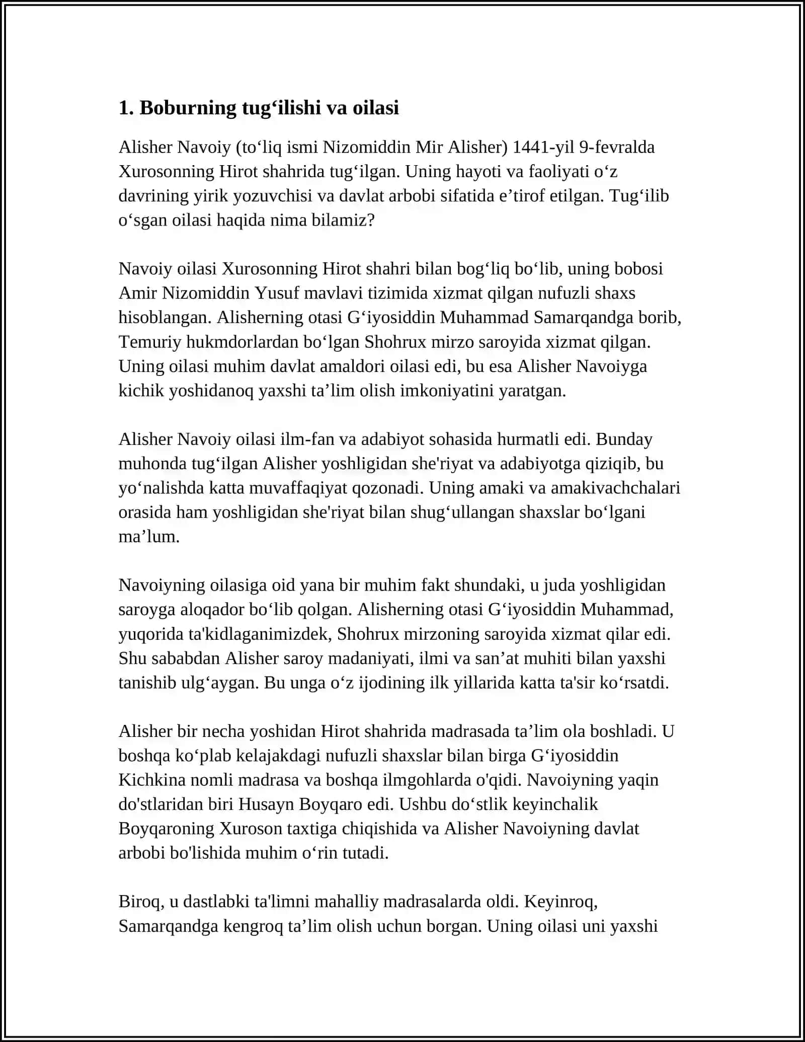 ZAHIRIDDIN MUHAMMAD BOBURNING HAYOT VA IJOD YOʻLI 3