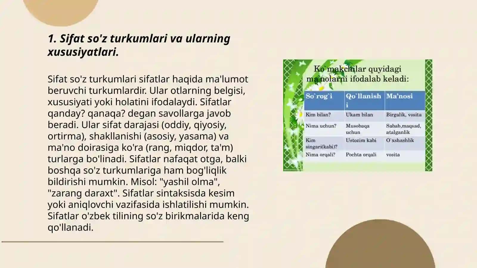 Ot,Sifat So'z Turkumlarini O'rganish Darslari Yuzasidan 3-4 Sinflar Uchun Metodik Tavsiyalar Ishlab Chiqish 3