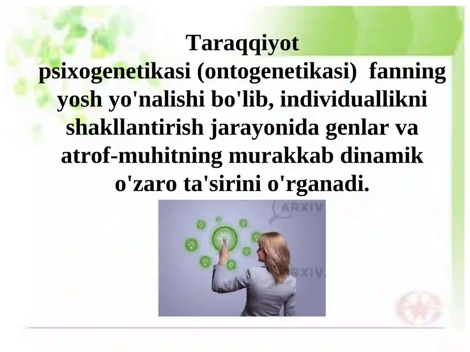 Taraqqiyotpsixogenetikasi (ontogenetika) 3
