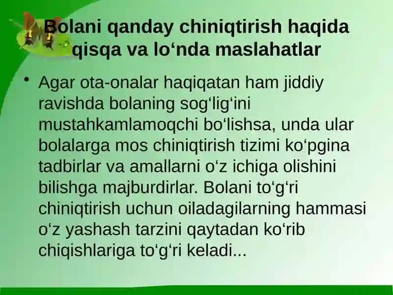 Bolaniqandaychiniqtirishhaqidaqisqavalo‘ndamaslahatlar 3