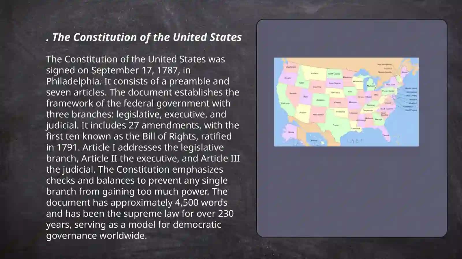The government and state structure or the USA 3