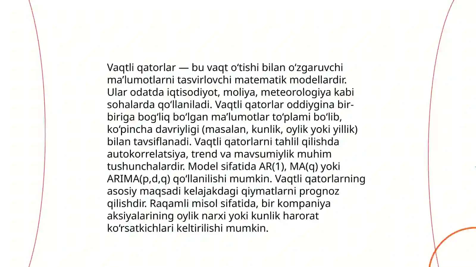 Vaqtli qatorlar 3