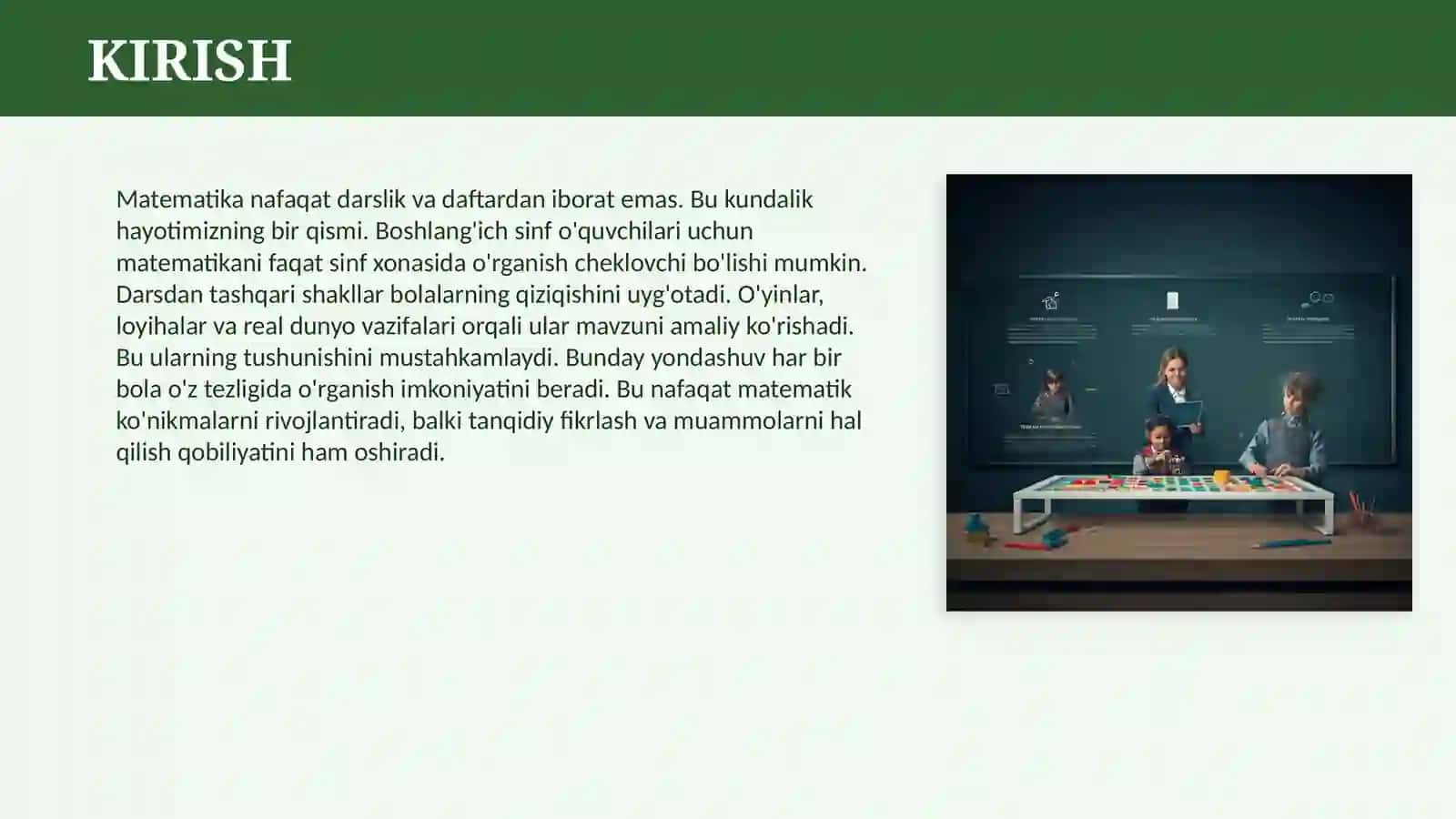 BOSHLANG’ICH SINFLARDA MATEMATIKA O’QITISHNING DARSDAN TASHQARI SHAKLLARI 3