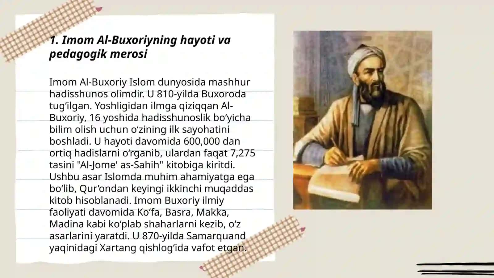 Imom Al-Buxoriyning pedagogik g’oyalari 3