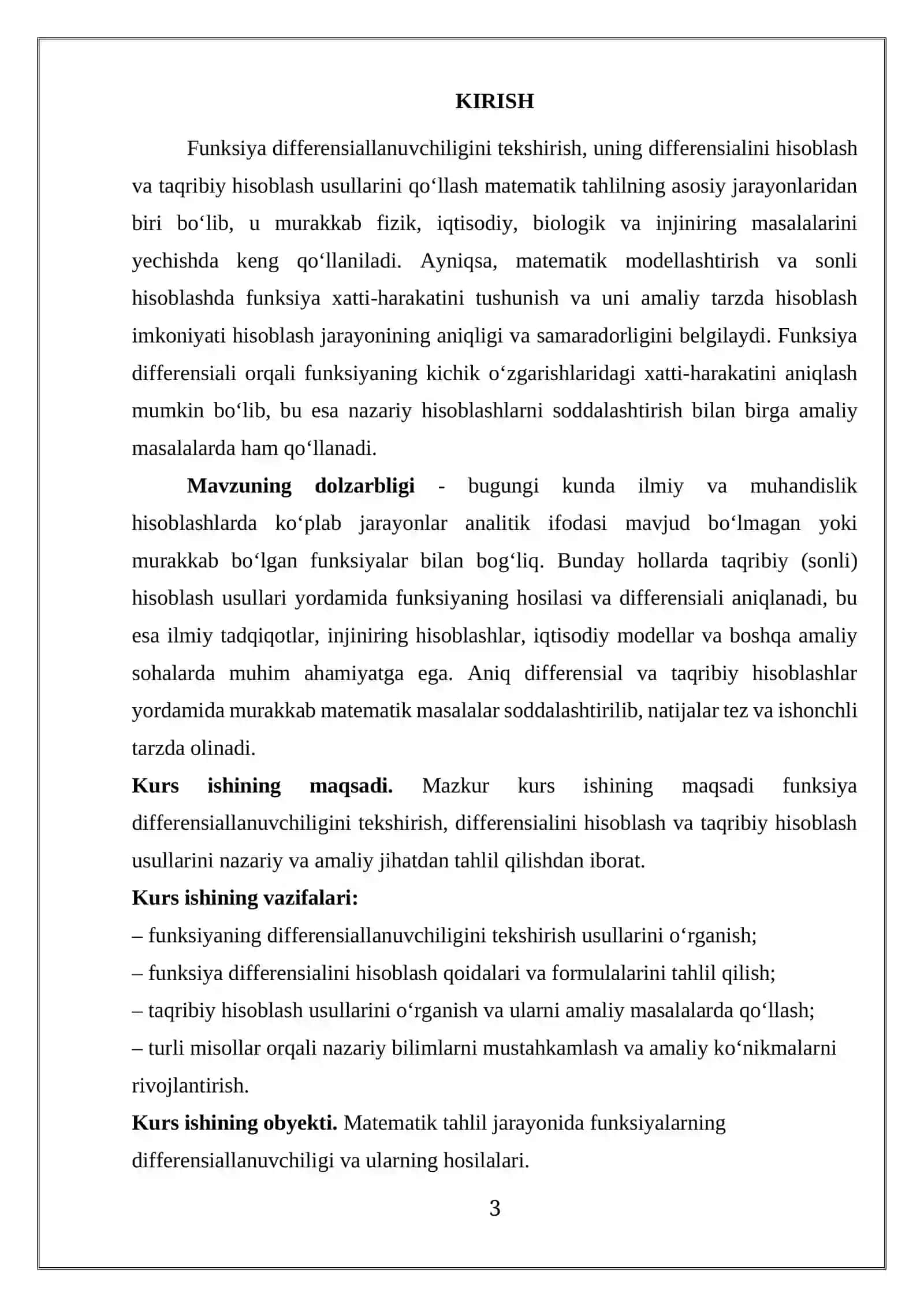 Funksiya differensiallanuvchiligini tekshirish. Funksiya differensialini hisoblash. Taqribiy hisoblashga doir misollar 3