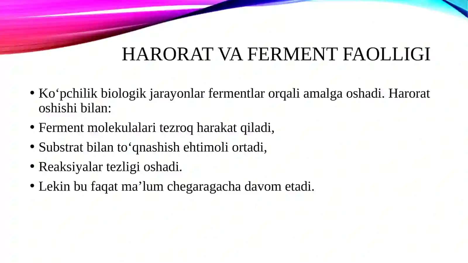 Biologik jarayonlar kinetikasiga havo hararoatini ta'siri 3
