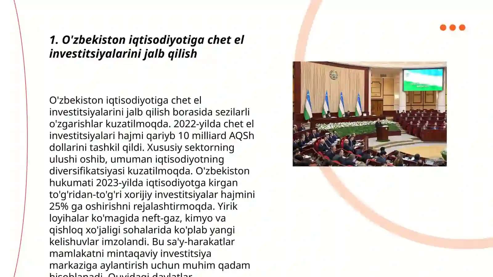 O'zbekiston iqtisodiyotini rivojlantirishda investitsiyalarning ahamiyati 3