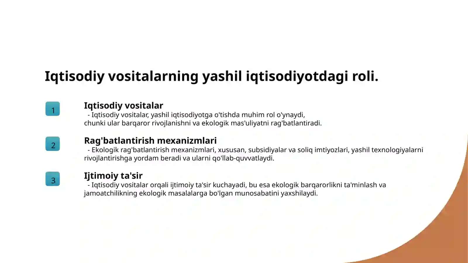 Iqtisodiyotni yashillashtirishning iqtisodiy vositalari 3