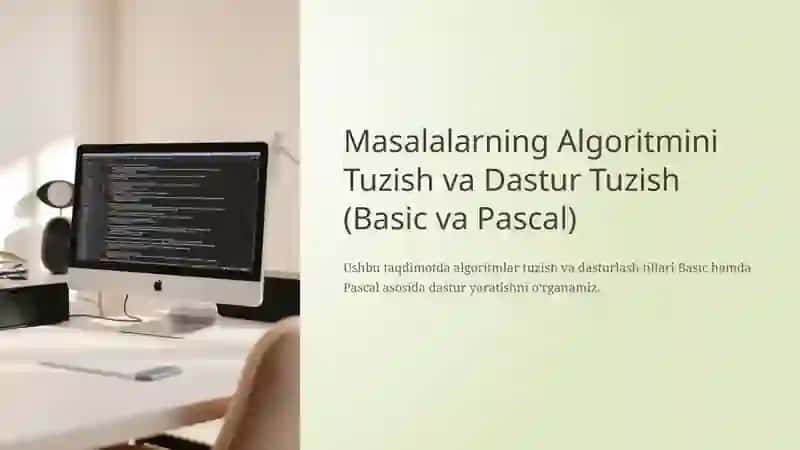 Masalalarning algoritmini tuzish va shu algoritm asosida Basik dasturlash tilida dastur tuzish. Masalalarning algoritmini tuzish va shu algoritm asosida Paskal dasturlash     tilida dastur tuzish 3