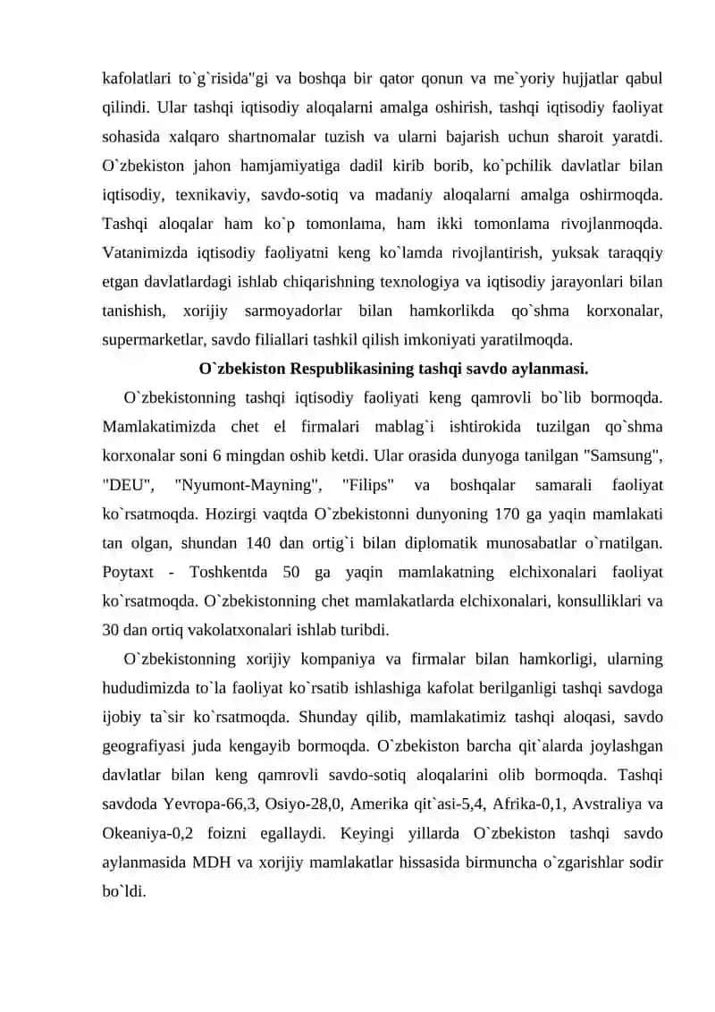 O`zbekiston tashqi iqtisodiy aloqalar geografiyasi 3