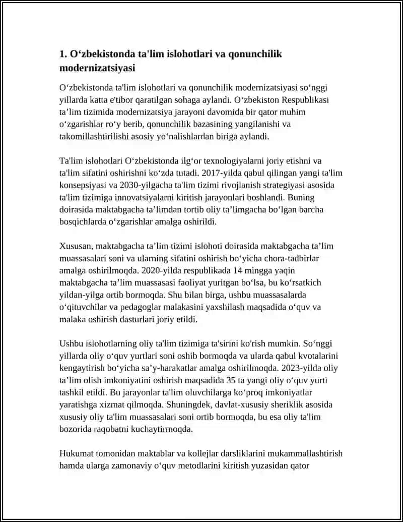 Oʻzbekistonda ta'lim islohotlari va qonunchilik modernizatsiyasi 3
