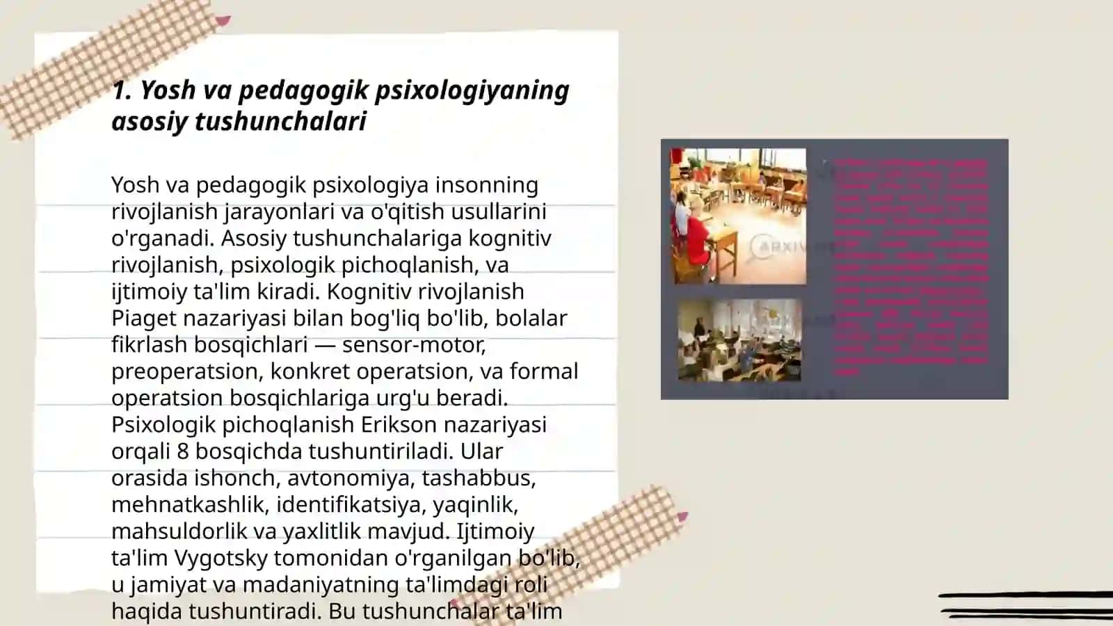 Yosh va pedagogik psixologiya faninning vazifalari va rivojlanish bosqichlari 3
