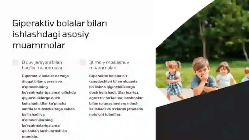 Boshlangich maktab yoshidagi giperaktiv va agressiv bolalar: muammolar va ularni hal etish yo'llari 3